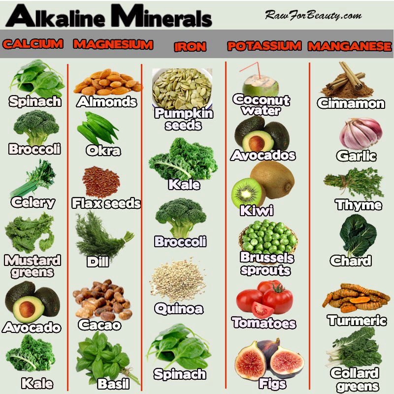 Alkaline Diet Food List Color